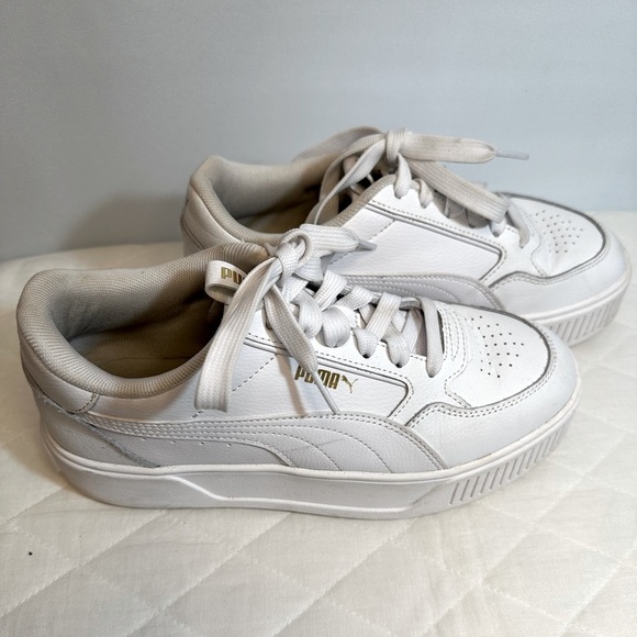 Puma Karmen Rebelle Womens Size 8.5 Casual Platform Sneakers Shoes White Logo - Picture 13 of 16
